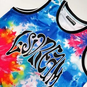 LSDREAMS Vibrant Tie Dye Basketball Jersey Tie Dye Psychedelic Festival Top M